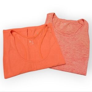 2 GAP Fit Racer Back Tank Tops, Sz M, Orange